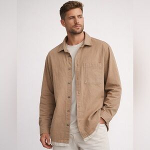 Zara Men's Brown Lightweight oversized Shirt Jacket Medium Size